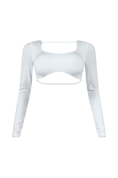 Harriet Back Cut Out Cropped Long Sleeve Top
